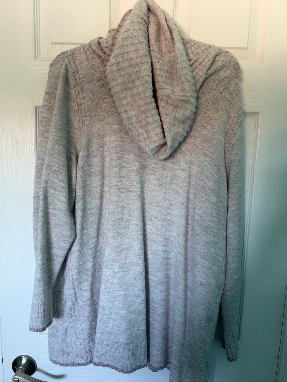 Penningtons Light Heather Gray Cowl Neck Sweater